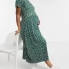 Wednesday's Girl Maternity Midi Smock Dress In Smudge Spot Print For Women Forest Green Spot -Wednesday's Girl Sales 2022 unnamed file 295