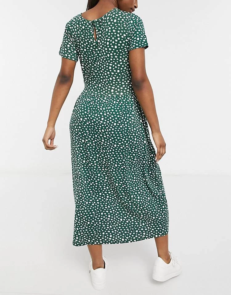 Wednesday's Girl Maternity Midi Smock Dress In Smudge Spot Print For Women Forest Green Spot 4 Wednesday's Girl Maternity Midi Smock Dress In Smudge Spot Print For Women Forest Green Spot - Image 2