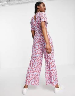 Wednesday's Girl Relaxed Belted Jumpsuit In Bright Floral For Women Spring Floral -Wednesday's Girl Sales 2022 unnamed file 32