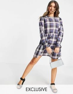 Wednesday's Girl Mini Smock Dress With Tiered Skirt And Collar In Vintage Check For Women Navy Black Check 11 Wednesday's Girl Mini Smock Dress With Tiered Skirt And Collar In Vintage Check For Women Navy Black Check -Wednesday's Girl Sales 2022 unnamed file 339