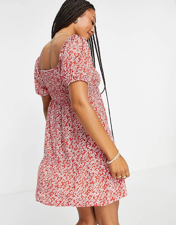 Wednesday's Girl Mini Retro Tea Dress In Red Ditsy Floral For Women Confetti Ditsy Red 4 Wednesday's Girl Mini Retro Tea Dress In Red Ditsy Floral For Women Confetti Ditsy Red - Image 2