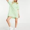 Wednesday's Girl Oversized Mini Shirt Dress In Pastel Gingham For Women Mint White Gingham -Wednesday's Girl Sales 2022 unnamed file 365