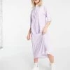 Wednesday's Girl Relaxed Midi Smock Dress With Peplum Hem In Spot Print For Women Lilac White Spot -Wednesday's Girl Sales 2022 unnamed file 405