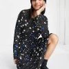 Wednesday's Girl Long Sleeve Midi Smock Dress In Star Print For Women -Wednesday's Girl Sales 2022 unnamed file 435