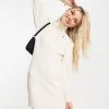 Wednesday's Girl Relaxed Jumper Dress In Rib Knit For Women Cream
