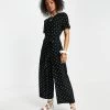 Wednesday's Girl Relaxed Belted Jumpsuit With Wide Leg In Polka Dot For Women Black White Polka -Wednesday's Girl Sales 2022 unnamed file 45