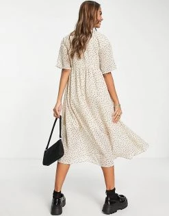 Wednesday's Girl Midi Smock Dress With Full Skirt In Ditsy Spot Print For Women Cream Black Spot 10 Wednesday's Girl Midi Smock Dress With Full Skirt In Ditsy Spot Print For Women Cream Black Spot -Wednesday's Girl Sales 2022 unnamed file 458