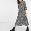 Wednesday's Girl Midi Dress With Tiered Skirt In Monochrome Animal Print For Women Black White Animal -Wednesday's Girl Sales 2022 unnamed file 485