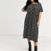 Wednesday's Girl Curve Midi Smock Dress In Smudge Spot Print For Women Black -Wednesday's Girl Sales 2022 unnamed file 515