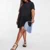Wednesday's Girl Curve Mini Smock Dress In Vintage Wash Denim For Women Washed Black Denim -Wednesday's Girl Sales 2022 unnamed file 525