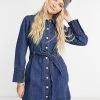 Wednesday's Girl Belted Mini Dress In Denim For Women Mid Wash Denim -Wednesday's Girl Sales 2022 unnamed file 585