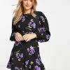 Wednesday's Girl Mini Shift Dress In Purple Floral For Women -Wednesday's Girl Sales 2022 unnamed file 620