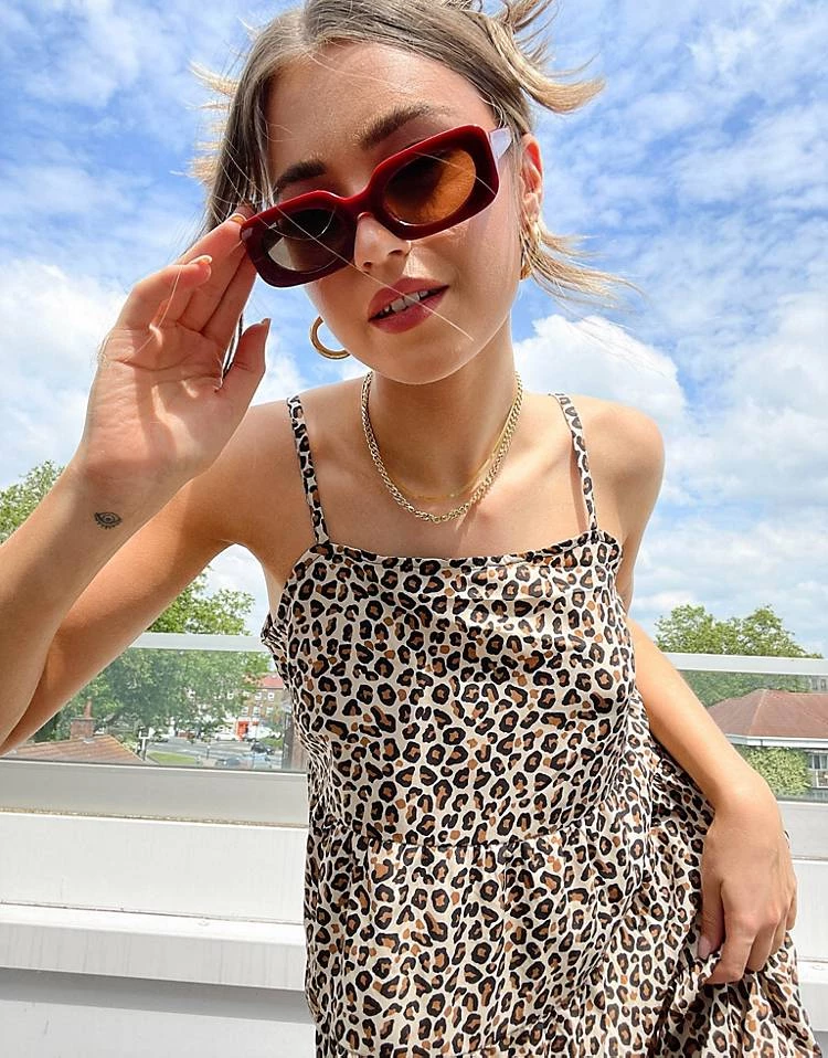 Wednesday's Girl Mini Cami Dress In Leopard Print For Women Brown Leopard 5 Wednesday's Girl Mini Cami Dress In Leopard Print For Women Brown Leopard - Image 3