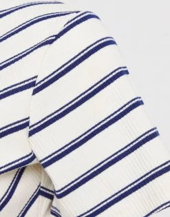 Wednesday's Girl Mini Dress With Ruched Front In Stripe Rib For Women Cream Navy Stripe -Wednesday's Girl Sales 2022 unnamed file 742