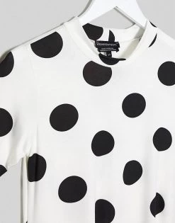 Wednesday's Girl Mini T-shirt Dress In Polka Dot For Women White Black Polka -Wednesday's Girl Sales 2022 unnamed file 752