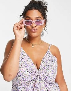 Wednesday's Girl Curve Ruch Bust Cami Midi Slip Dress In Grunge Lilac Floral For Women Lilac Ditsy -Wednesday's Girl Sales 2022 unnamed file 77