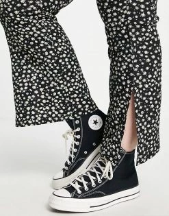 Wednesday's Girl Curve High Waisted Flare Trousers In Black Ditsy Co-ord For Women 8 Wednesday's Girl Curve High Waisted Flare Trousers In Black Ditsy Co-ord For Women -Wednesday's Girl Sales 2022 unnamed file 772