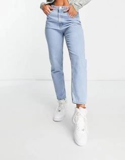 Wednesday's Girl High Waist Slim Fit Jeans In Light Wash For Women Light Wash Denim