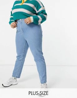 Wednesday's Girl Curve Mom Jeans In Light Wash For Women Light Wash Blue -Wednesday's Girl Sales 2022 unnamed file 814