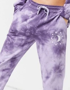 Wednesday's Girl Relaxed Joggers With Celestial Print Co-ord For Women Purple Tie Dye -Wednesday's Girl Sales 2022 unnamed file 822