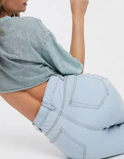 Wednesday's Girl High Waist Straight Leg Jeans In Light Wash For Women Light Wash Blue -Wednesday's Girl Sales 2022 unnamed file 832