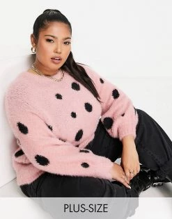 Wednesday's Girl Curve Oversized Jumper In Fluffy Spot For Women Pink Spot 11 Wednesday's Girl Curve Oversized Jumper In Fluffy Spot For Women Pink Spot -Wednesday's Girl Sales 2022 unnamed file 884
