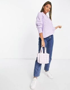 Wednesday's Girl Relaxed Jumper In Textured Knit For Women Lilac -Wednesday's Girl Sales 2022 unnamed file 903