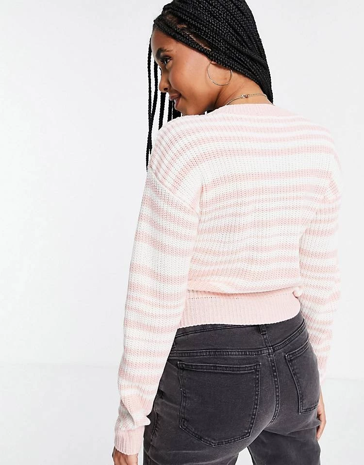 Wednesday's Girl Maternity Relaxed Jumper In Pastel Stripe For Women Pink Cream 6 Wednesday's Girl Maternity Relaxed Jumper In Pastel Stripe For Women Pink Cream - Image 4