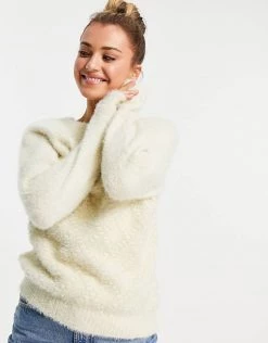 Wednesday's Girl Jumper In Fluffy Cable Knit For Women Cream -Wednesday's Girl Sales 2022 unnamed file 918