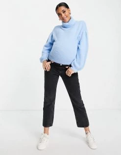 Wednesday's Girl Maternity Ultimate Relaxed Jumper With Roll Neck For Women Light Blue -Wednesday's Girl Sales 2022 unnamed file 932