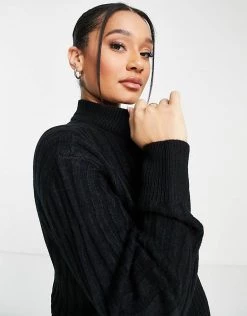 Wednesday's Girl Maternity Ultimate Relaxed Jumper In Rib Knit For Women Black -Wednesday's Girl Sales 2022 unnamed file 942