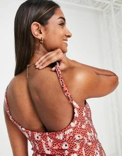 Wednesday's Girl Maternity Strappy Cami 90s Mini Dress In Red Floral For Women -Wednesday's Girl Sales 2022 unnamed file 97