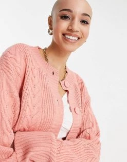 Wednesday's Girl Cardigan With Vintage Stitch Detail Co-ord For Women Rose Pink -Wednesday's Girl Sales 2022 unnamed file 982