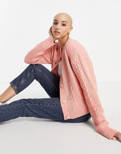 Wednesday's Girl Cardigan With Vintage Stitch Detail Co-ord For Women Rose Pink -Wednesday's Girl Sales 2022 unnamed file 983