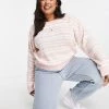 Wednesday's Girl Curve Relaxed Jumper In Pastel Stripe For Women Pink Cream -Wednesday's Girl Sales 2022 unnamed file 985