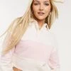 Wednesday's Girl Relaxed Sweatshirt With Contrast Stripe For Women Pink Ivory Stripe -Wednesday's Girl Sales 2022 unnamed file 990